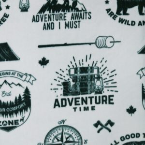 Comfort Zone Wilderness Badge on Gray Anti Pill Fleece Fabric