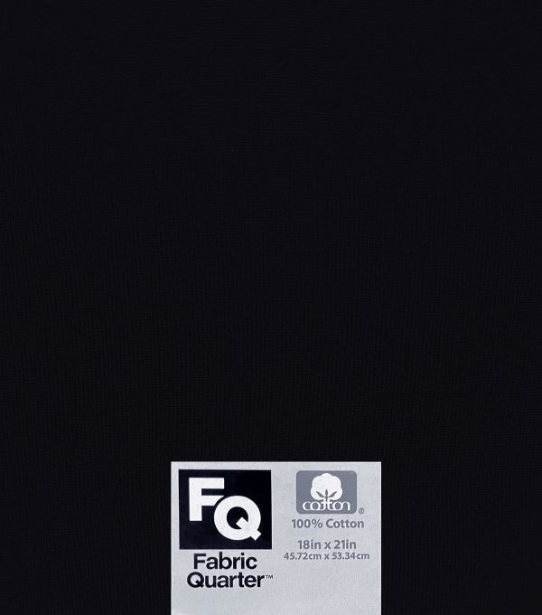 Black 1 Piece Cotton Fabric Quarter - Image 2