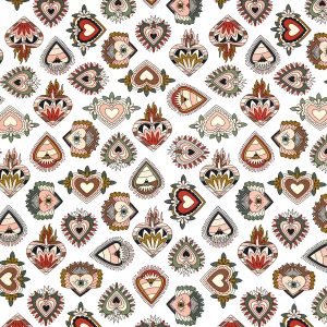 Layered Hearts On White Super Snuggle Flannel Fabric