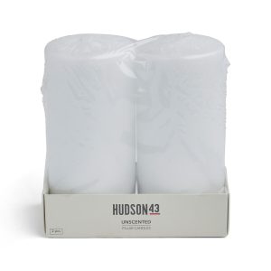 3 x 6 White Unscented Pillar Candles 2pk by Hudson 43