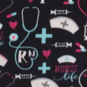 Nurses Call The Shots Blizzard Fleece Fabric