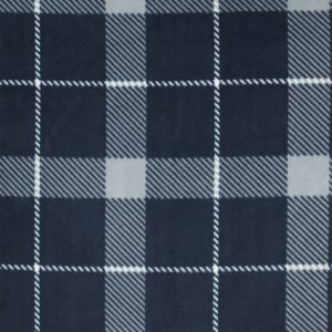 Blue   White Plaid Anti Pill Fleece Fabric