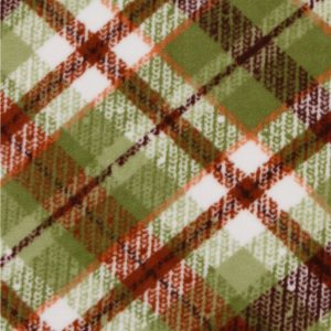 Green   Brown Plaid Anti Pill Fleece Fabric