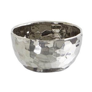 Nearly Natural 9 Designer Silver Bowl