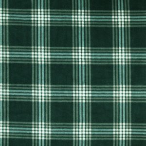 White   Green Plaid Anti Pill Fleece Fabric