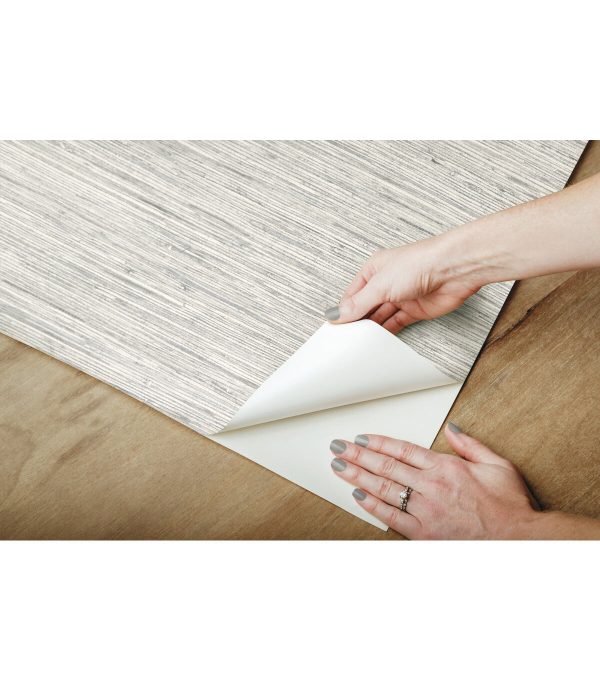 York Wallcoverings Wallpaper Grey Grasscloth - Image 8