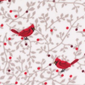 Red Cardinals on Vines Anti Pill Fleece Fabric