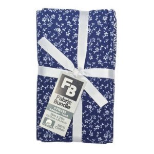 18 x 21 Floral on Navy Cotton Fabric Quarters 5ct by Keepsake Calico