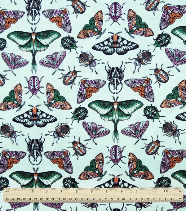 Insects On Blue Novelty Cotton Fabric - Image 2