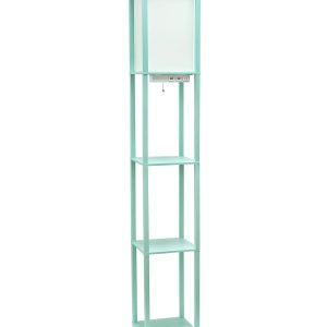 All The Rages Floor Lamp Shelf 2 USB Charging Ports and Charging Outlet