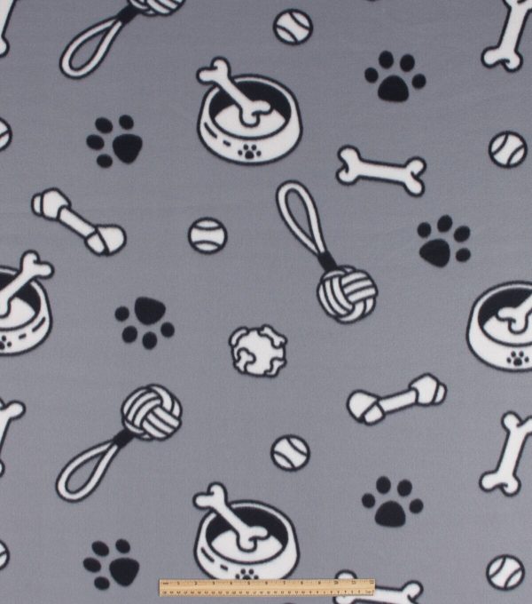 Dog Icons Blizzard Prints Fleece Fabric - Image 2