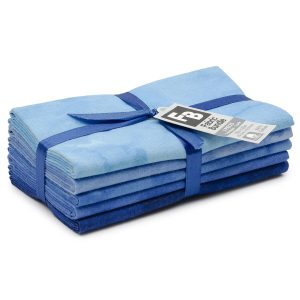 18 x 21 Blue Textured Cotton Fabric Quarters 5ct by Keepsake Calico - 1
