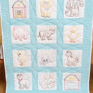 Jack Dempsey 9 Farm Animals Stamped Nursery Quilt Blocks 12ct