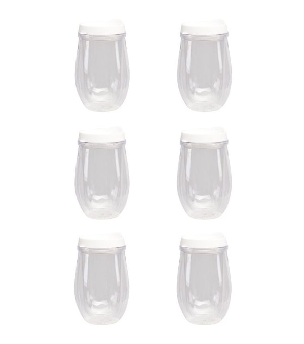Plastic Wine Tumblers 6 pk   Clear