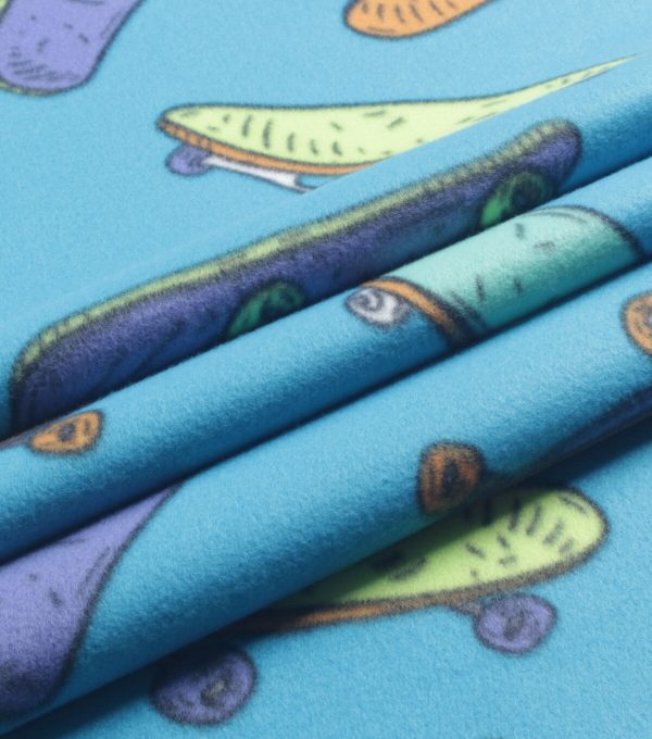Skateboards Blizzard prints Fleece Fabric - Image 3