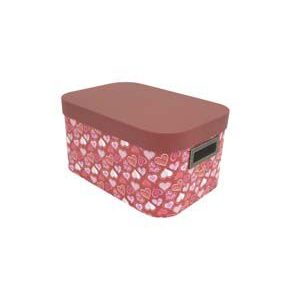 13 Red Hearts Oval Box With Cut Out Handles by Place   Time