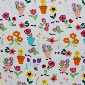 Flower Pots Super Snuggle Flannel Fabric