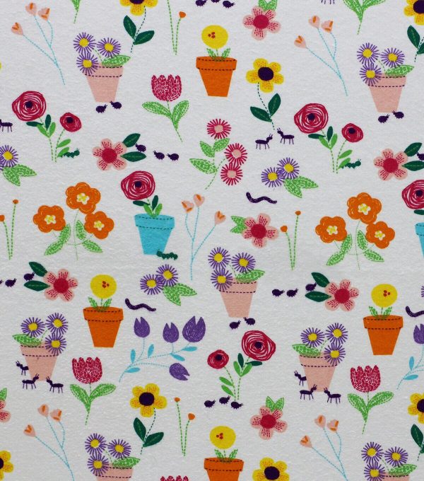 Flower Pots Super Snuggle Flannel Fabric