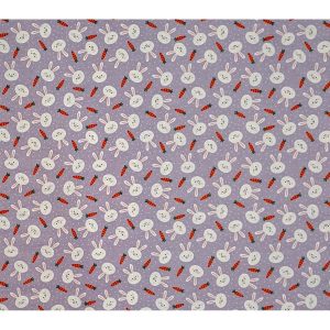 Bunnies   Carrots on Purple Super Snuggle Flannel Fabric by POP!