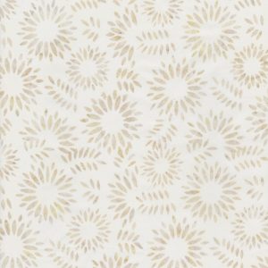 Hi Fashion Cream Tonal Petals Batik Cotton Fabric