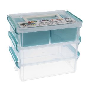 John Bead 8 x 6 Clear Joy Filled Stackable Storage Containers 3pk