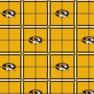 University of Missouri Tigers Flannel Fabric 42 Plaid