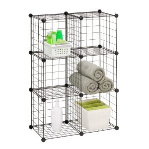 Honey Can Do 29 x 43 Black 6 Cube Modular Storage Organizer