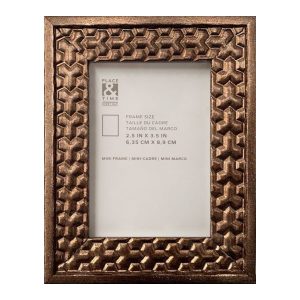 2.5 x 3.5 Brass Textured Tabletop Picture Frame by Place   Time