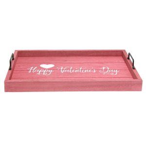 Elegant Designs Wood Serving Tray 15.50 x 12 Happy Valentine s Day