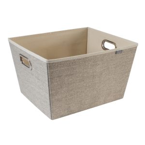 Simplify 17 Faux Jute Grommet Storage Bin With Handles