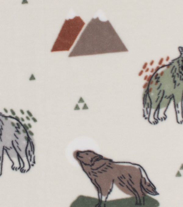 Wolves   Mountains Anti Pill Fleece Fabric
