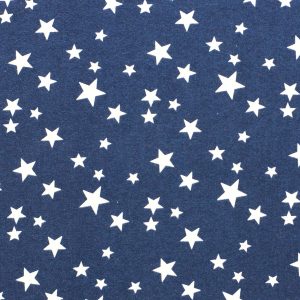 Glow in the Dark Stars on Navy Flannel Fabric