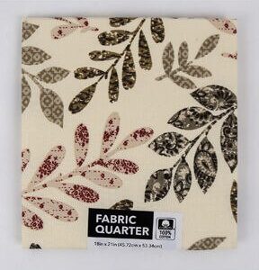 18 x 20 Leaves on Cream Cotton Fabric Quarter 1pc by Keepsake Calico