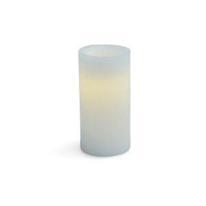 Flameless 3 x6  White Real Wax LED Smooth Pillar Candle