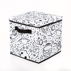11 x 11 Outer Space Children’s Color In Storage Cube With Lid