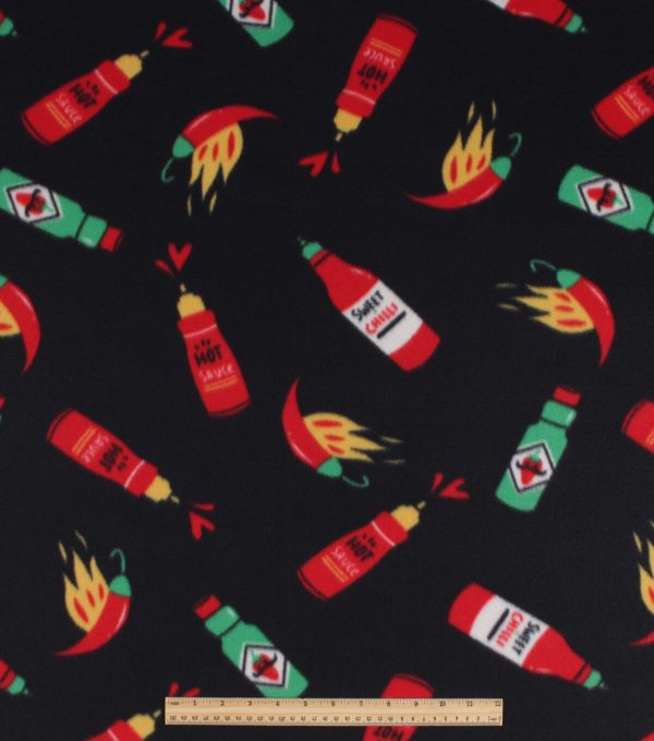 Hot Sauce Blizzard Prints Fleece Fabric - Image 2