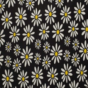 Floral on Black Cotton Fabric by Quilter s Showcase
