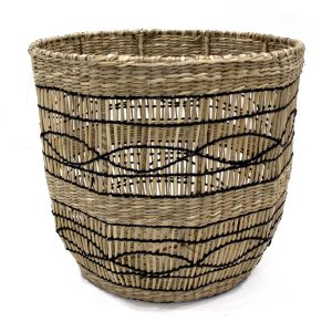 12 Seagrass Basket With Metal Frame by Place   Time
