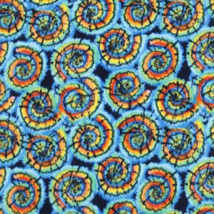 Multicolor Tie Dye Swirls Anti Pill Fleece Fabric