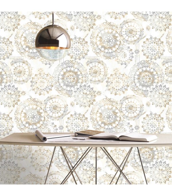 RoomMates Wallpaper Tan   Blue Bohemian - Image 3