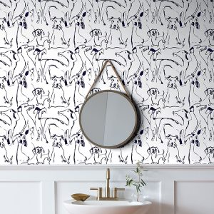 Surface Style Dog Doogle Peel   Stick Wallpaper