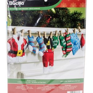 Bucilla 27 Santa s Laundry Garland Needle Felting Applique Kit