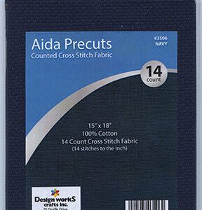 Design Works 15 x 18 Navy Gold Quality Aida Cross Stitch Fabric
