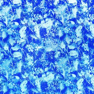 Blue Abstract Watercolor Florals Cotton Fabric by Keepsake Calico