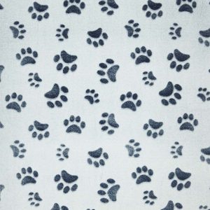 Blue Embossed Paw Prints Sew Lush Fleece Fabric