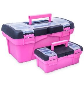 Pink Power 16 x 10 Pink Craft Tool Box Organizer Set 2ct