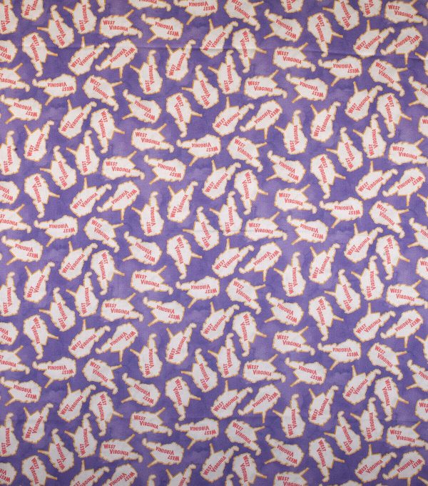West Virginia Cotton Fabric Tossed State - Image 2