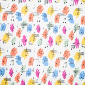 Super Snuggle Multi Color Music Notes Flannel Fabric