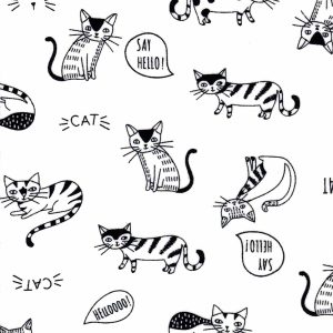Say Hello Cat Super Snuggle Flannel Fabric