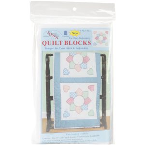 Jack Dempsey Needle Art 18 Patchwork Hearts Stamped Quilt Blocks 6pk